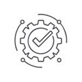 Process Completion Gear Icon with Checkmark for Quality Assurance and System Optimization Royalty Free Stock Photo