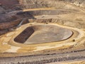 process of constructing earthen pits to be covered with geosynthetics at the bottom of mines Royalty Free Stock Photo