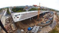 Process of constructing overpass in big city Royalty Free Stock Photo