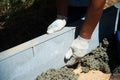 Construction of sidewalks Royalty Free Stock Photo
