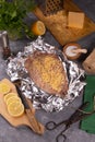 The process of cooking baked mackerel fillet with cheese