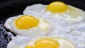 Process of cooking fried eggs