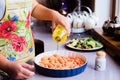 Process of cooking home made Thanksgiving Vegetables Royalty Free Stock Photo