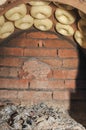 Process of cooking tandoor bread national Uzbek flatbread