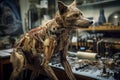 Process of creating an extinct Tasmanian wolf, the thylacine, that once roamed the wilds of Tasmania, Australia, but has