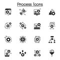 Process, data analysis icon set vectorillustration graphic design