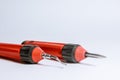 Deburring tool for metal, wood, aluminum, copper and plastic on white background