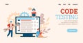 Process of development and code testing of software, web sites or applications Royalty Free Stock Photo