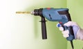 The process of drilling using electric drills