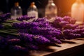 The process of drying lavender in bunches. The concept of healthcare, medicine Royalty Free Stock Photo