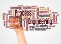 Process engineering word cloud and hand with marker concept Royalty Free Stock Photo