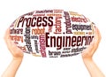 Process engineering word cloud hand sphere concept Royalty Free Stock Photo