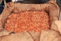 The process of fermenting fresh cocoa beans to make chocolate Royalty Free Stock Photo