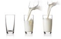 Process of filling a glass of milk from jug