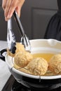Process Frying Baso Goreng or Chinese Fried Meatball