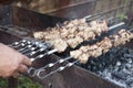 Process of frying of pieces of pork