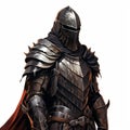 Process Guard In Black Armor And Helmet With Cape Artwork