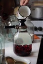 The process of harvesting the winter compote of dogwood