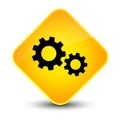 Process icon elegant yellow diamond button Royalty Free Stock Photo