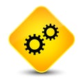 Process icon elegant yellow diamond button Royalty Free Stock Photo