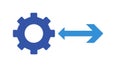 Process Icon with Gears and Arrow for Workflow Automation, vector design Generative AI Royalty Free Stock Photo