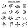 Process icon set in thin line style Royalty Free Stock Photo