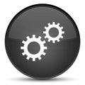 Process icon special black round button