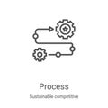 process icon vector from sustainable competitive advantage collection. Thin line process outline icon vector illustration. Linear