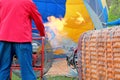 Process of inflate the balloon before the flight Royalty Free Stock Photo