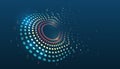 Process of information analysis. Vector illustration, information flow on a dark background. Visualization of sorting a large