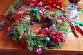 Process of making christmas wreath