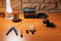 The process of making coils for an electronic cigarette Royalty Free Stock Photo