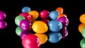 Process of making colored Easter eggs for decoration and scavenger hunt Royalty Free Stock Photo