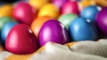 Process of making colored eggs for the Easter egg season Royalty Free Stock Photo