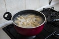 The process of making dumplings home. Set. Ukraine.