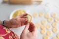 The process of making dumplings home. Set. Ukraine.