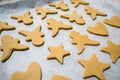 The process of making ginger cookies.