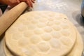 The process of making homemade dumplings Royalty Free Stock Photo
