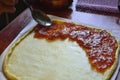 The process of making homemade grated pie