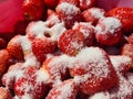 Process of making homemade strawberry jam closeup Royalty Free Stock Photo