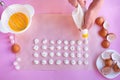 The process of making meringue cookies step by step. Royalty Free Stock Photo