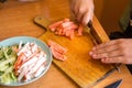 The process of making sushi at home.