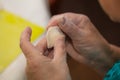 Process of making ukrainian national food dumplings