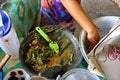 The process of making vegetable pecel