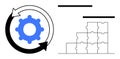 Process Management with Gear Symbol and Puzzle Pieces Workflow Optimization Royalty Free Stock Photo