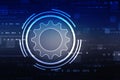 software update status, Cog Gear Wheel on the technology abstract background