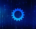 software update status, Cog Gear Wheel on the technology abstract background