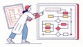 Process Mapping: Optimizing Workflow with Flowcharts, vector design Generative AI Royalty Free Stock Photo