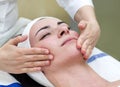 Process of massage and facials Royalty Free Stock Photo