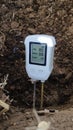 The process of measuring the acidity or petty pH of the soil Royalty Free Stock Photo